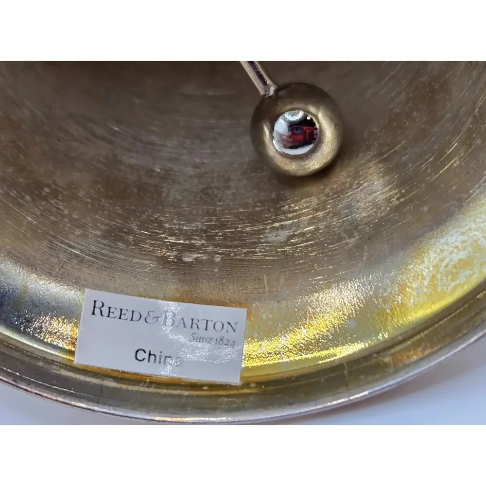 Reed & Barton Silverplated Bell Ornament Engraved Christmas 2003 Dangle Bell